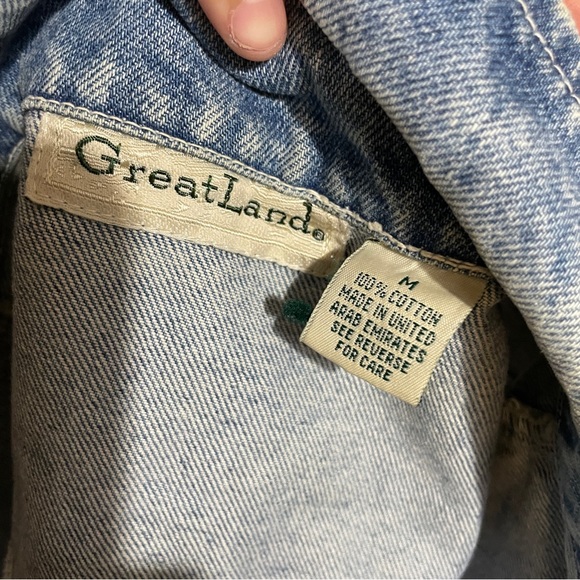 Great Lands | Vintage Denim Floral Embroidered Vest - Picture 3 of 3